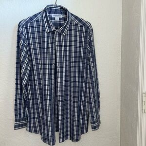 MIZZEN + MAIN performance menswear Sz XXL trim blue red and white button down